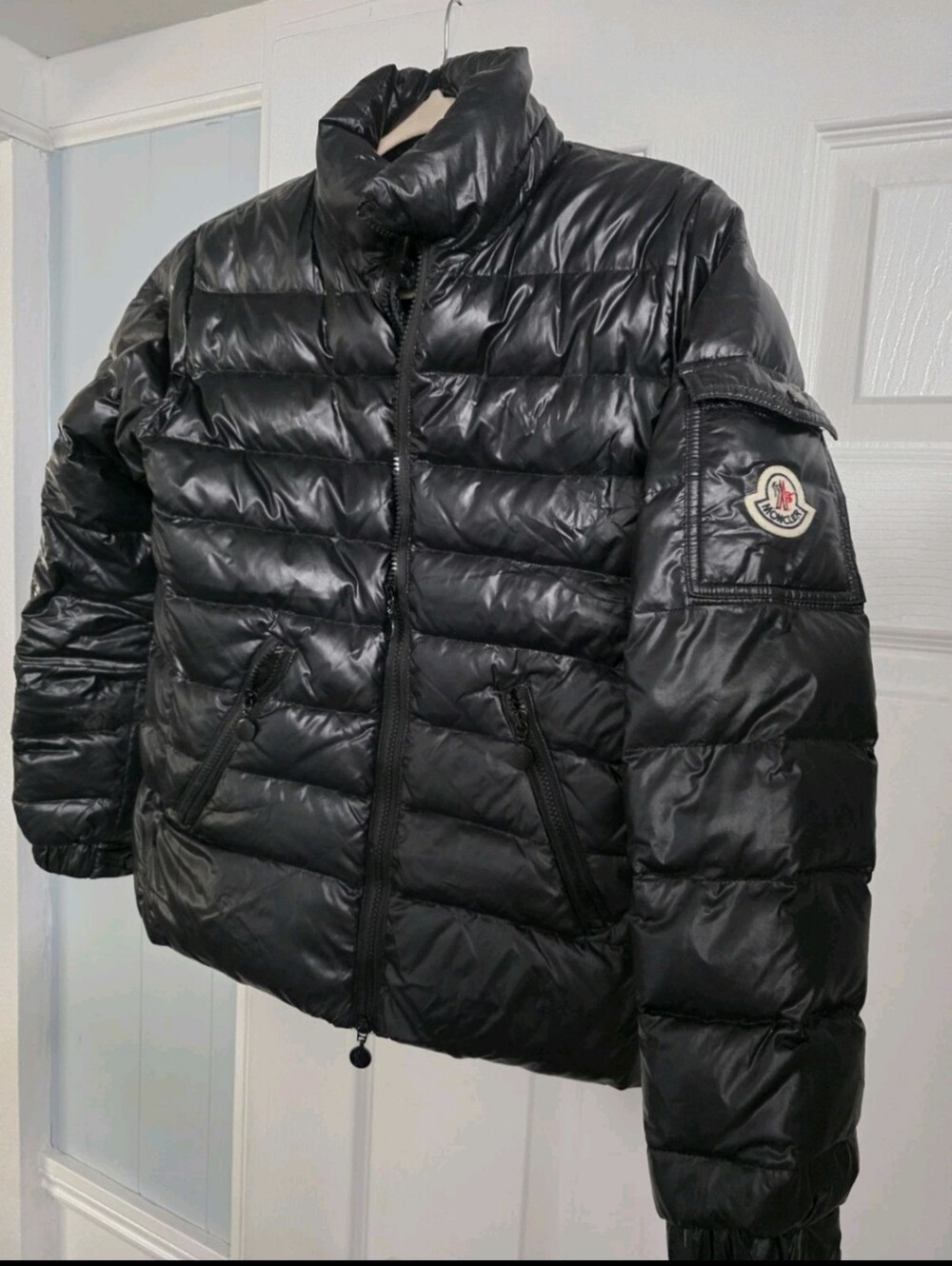MONCLER BADY GLOSSY Black Quilted Puffer Jacket Luxury 2 Vintage Y2K Ski Snow